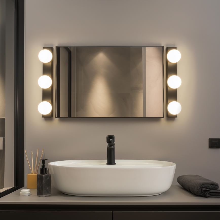 Brilagi - LED Koupelnové osvětlení zrcadla HOLLYWOOD 3xLED/3W/230V 39 cm IP44 černá