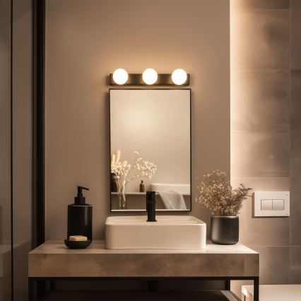 Brilagi - LED Koupelnové osvětlení zrcadla HOLLYWOOD 3xLED/3W/230V 39 cm IP44 černá