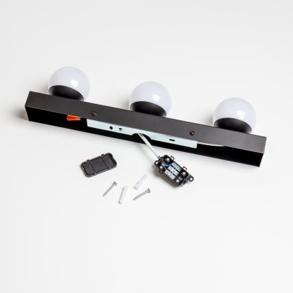 Brilagi - LED Koupelnové osvětlení zrcadla HOLLYWOOD 3xLED/3W/230V 39 cm IP44 černá