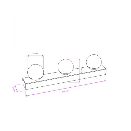 Brilagi - LED Koupelnové osvětlení zrcadla HOLLYWOOD 3xLED/3W/230V 39 cm IP44 lesklý chrom
