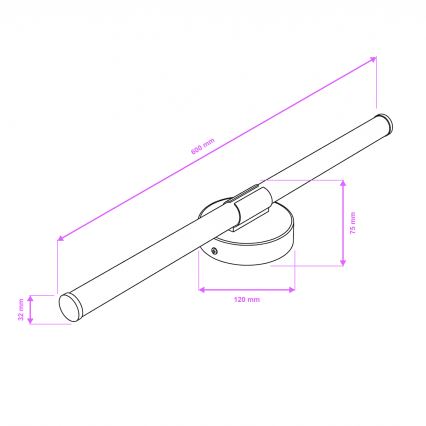 Brilagi - LED Koupelnové osvětlení zrcadla LARA LED/10W/230V 60 cm IP44 černá