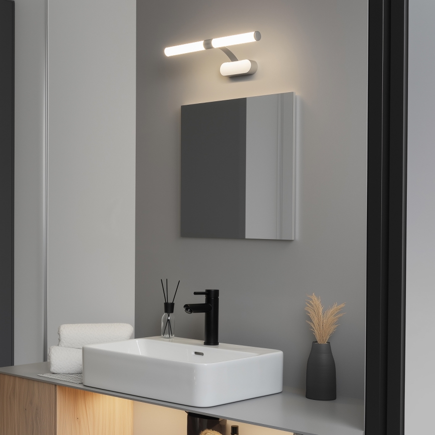 Brilagi - LED Koupelnové osvětlení zrcadla 2v1 TUBEO LED/6W/230V 40 cm IP44 stříbrná