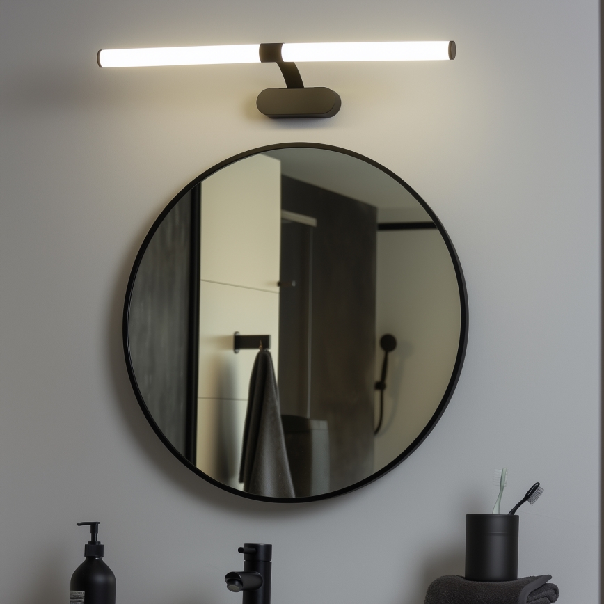 Brilagi - LED Koupelnové osvětlení zrcadla 2v1 TUBEO LED/8W/230V 60 cm IP44 černá