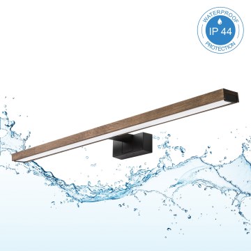 Brilagi - LED Koupelnové osvětlení zrcadla WOODY MIRROR 3v1 LED/15W/230V 80 cm IP44 černá/dub ořech
