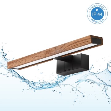 Brilagi - LED Koupelnové osvětlení zrcadla WOODY MIRROR 3v1 LED/8W/230V 40 cm IP44 černá/dub