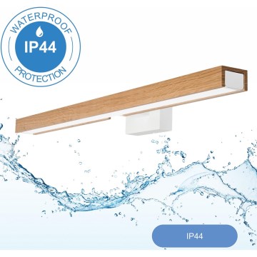 Brilagi - LED Koupelnové osvětlení zrcadla WOODY MIRROR LED/12W/230V 60 cm IP44 dub/bílá