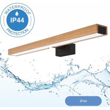 Brilagi - LED Koupelnové osvětlení zrcadla WOODY MIRROR LED/12W/230V 60 cm IP44 dub/černá