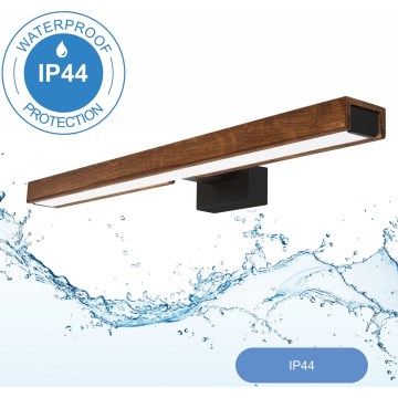 Brilagi - LED Koupelnové osvětlení zrcadla WOODY MIRROR LED/12W/230V 60 cm IP44 dub třešeň/černá