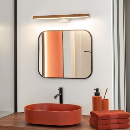 Brilagi - LED Koupelnové osvětlení zrcadla WOODY MIRROR LED/12W/230V 60 cm IP44 dub třešeň/bílá