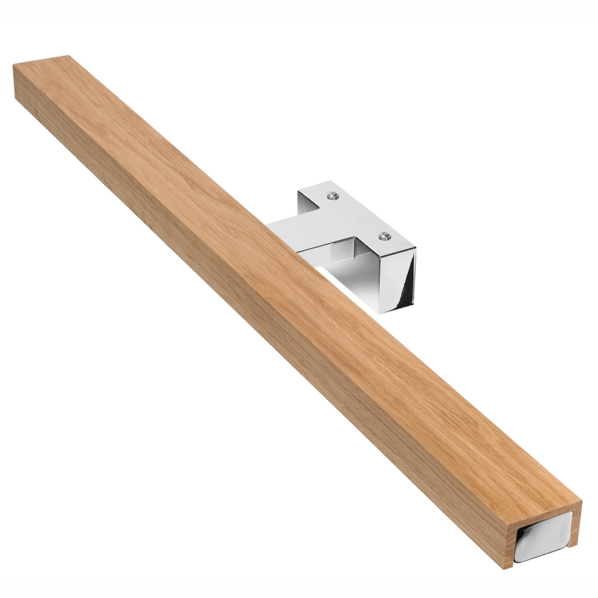 Brilagi - LED Koupelnové osvětlení zrcadla WOODY MIRROR LED/12W/230V 60 cm IP44 dub/lesklý chrom