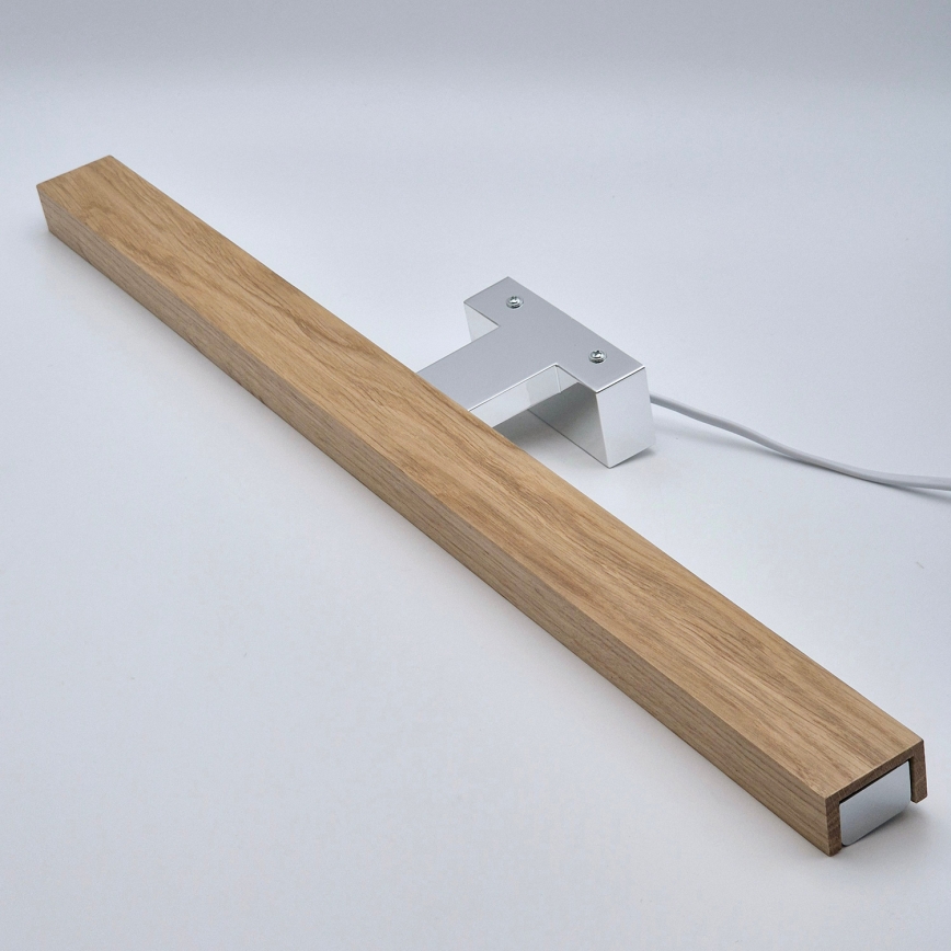 Brilagi - LED Koupelnové osvětlení zrcadla WOODY MIRROR LED/12W/230V 60 cm IP44 dub/lesklý chrom