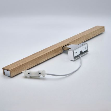 Brilagi - LED Koupelnové osvětlení zrcadla WOODY MIRROR LED/12W/230V 60 cm IP44 dub/lesklý chrom