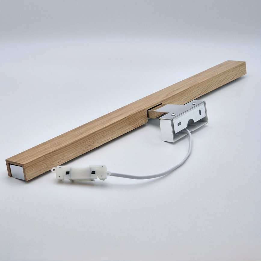 Brilagi - LED Koupelnové osvětlení zrcadla WOODY MIRROR LED/12W/230V 60 cm IP44 dub/lesklý chrom