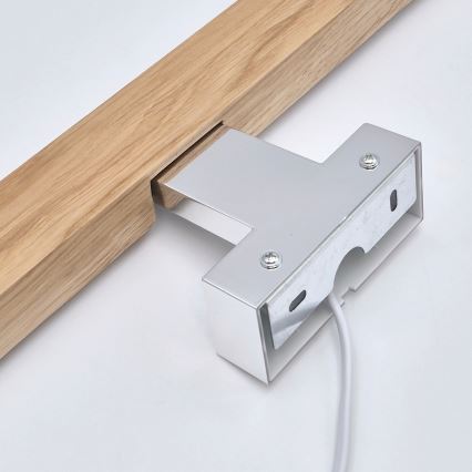 Brilagi - LED Koupelnové osvětlení zrcadla WOODY MIRROR LED/12W/230V 60 cm IP44 dub/lesklý chrom