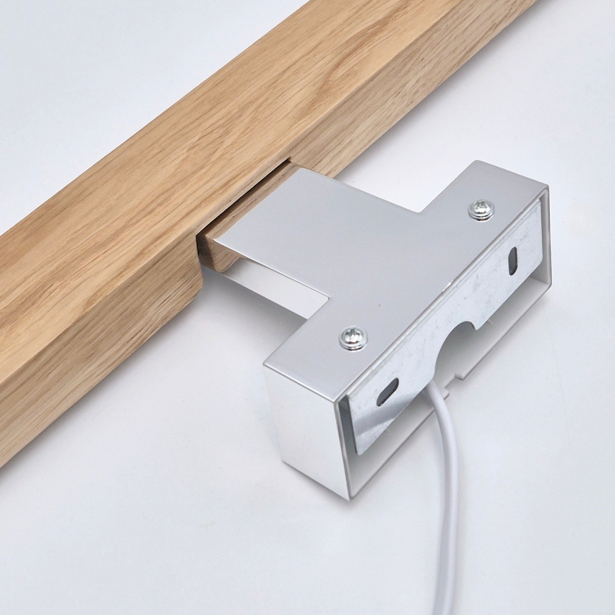 Brilagi - LED Koupelnové osvětlení zrcadla WOODY MIRROR LED/12W/230V 60 cm IP44 dub/lesklý chrom