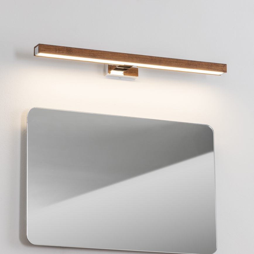 Brilagi - LED Koupelnové osvětlení zrcadla WOODY MIRROR LED/12W/230V 60 cm IP44 dub třešeň/lesklý chrom