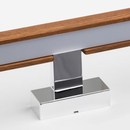 Brilagi - LED Koupelnové osvětlení zrcadla WOODY MIRROR LED/12W/230V 60 cm IP44 dub třešeň/lesklý chrom
