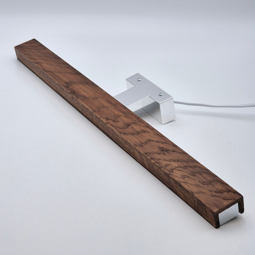 Brilagi - LED Koupelnové osvětlení zrcadla WOODY MIRROR LED/12W/230V 60 cm IP44 dub třešeň/lesklý chrom