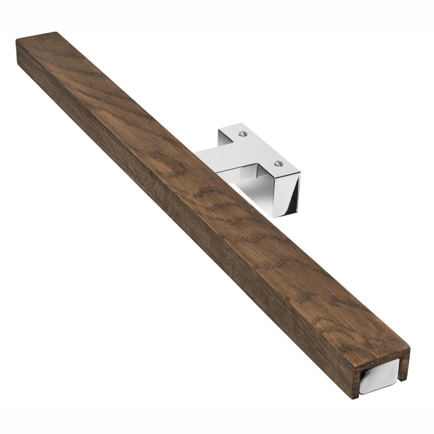 Brilagi - LED Koupelnové osvětlení zrcadla WOODY MIRROR LED/12W/230V 60 cm IP44 dub ořech/lesklý chrom
