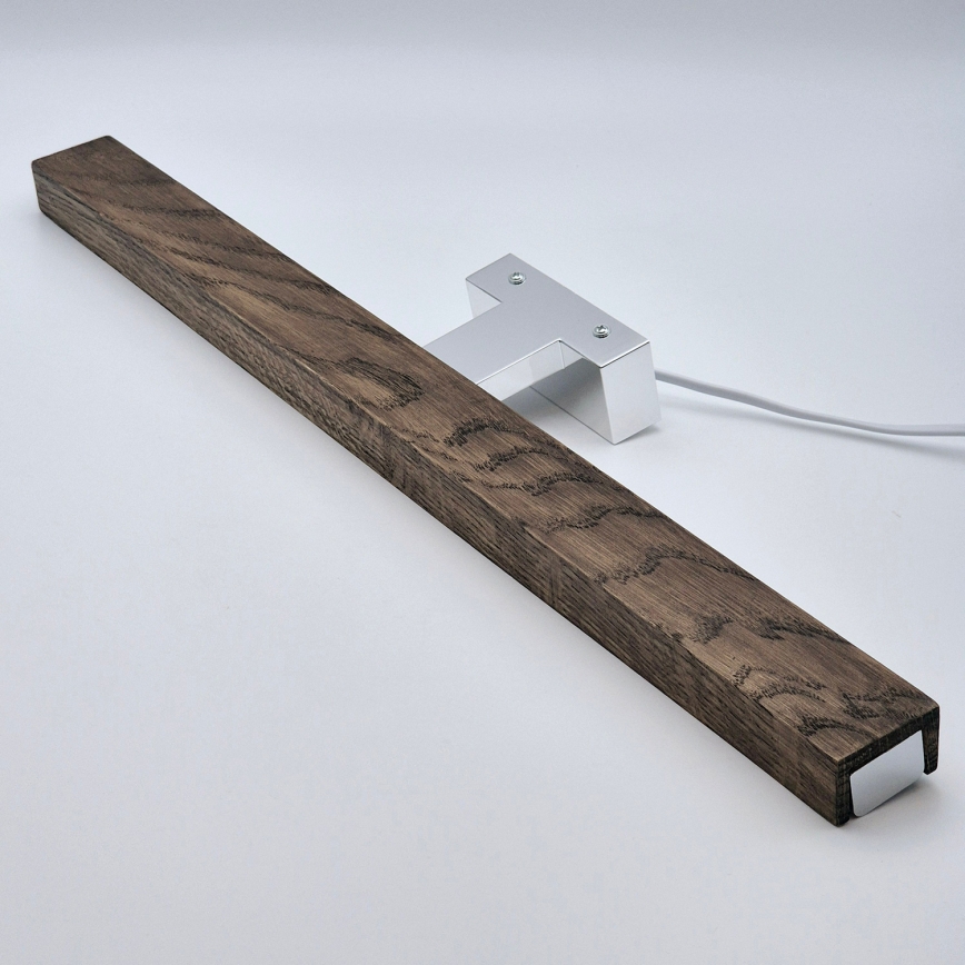 Brilagi - LED Koupelnové osvětlení zrcadla WOODY MIRROR LED/12W/230V 60 cm IP44 dub ořech/lesklý chrom