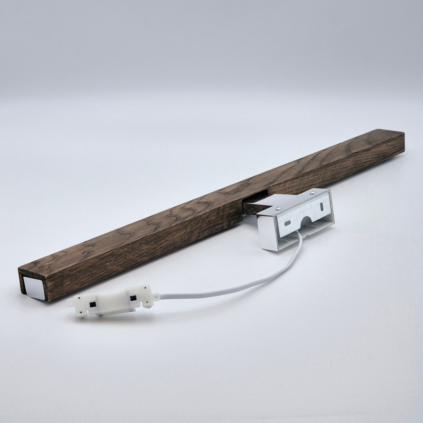 Brilagi - LED Koupelnové osvětlení zrcadla WOODY MIRROR LED/12W/230V 60 cm IP44 dub ořech/lesklý chrom