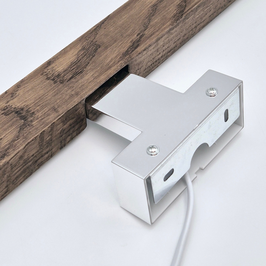 Brilagi - LED Koupelnové osvětlení zrcadla WOODY MIRROR LED/12W/230V 60 cm IP44 dub ořech/lesklý chrom