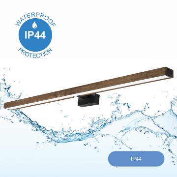 Brilagi - LED Koupelnové osvětlení zrcadla WOODY MIRROR LED/15W/230V 90 cm IP44 dub ořech/černá