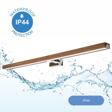 Brilagi - LED Koupelnové osvětlení zrcadla WOODY MIRROR LED/15W/230V 90 cm IP44 dub třešeň/lesklý chrom