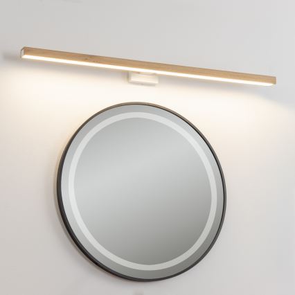 Brilagi - LED Koupelnové osvětlení zrcadla WOODY MIRROR LED/15W/230V 90 cm IP44 dub/bílá
