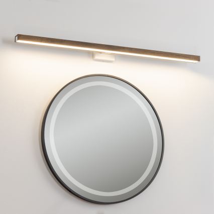 Brilagi - LED Koupelnové osvětlení zrcadla WOODY MIRROR LED/15W/230V 90 cm IP44 dub ořech/bílá