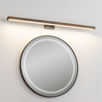 Brilagi - LED Koupelnové osvětlení zrcadla WOODY MIRROR LED/15W/230V 90 cm IP44 dub ořech/černá