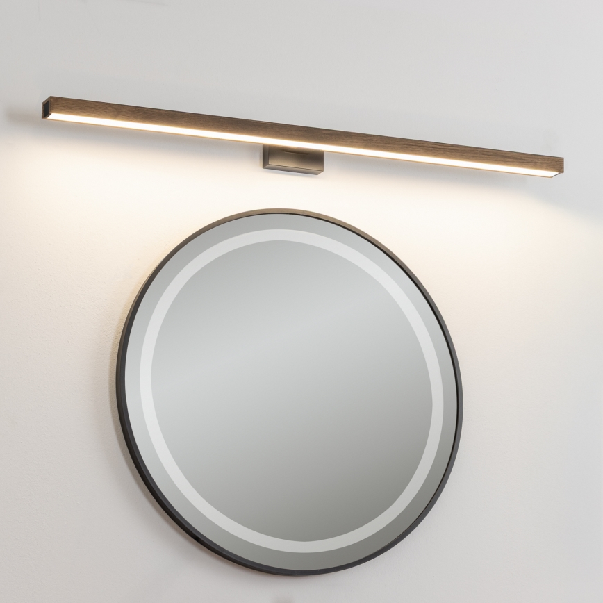 Brilagi - LED Koupelnové osvětlení zrcadla WOODY MIRROR LED/15W/230V 90 cm IP44 dub ořech/černá