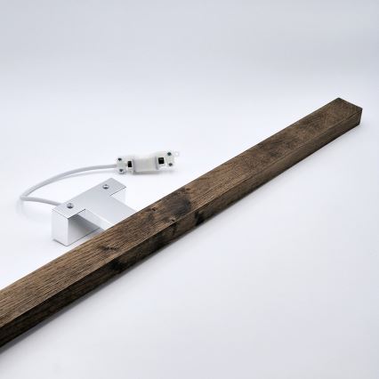 Brilagi - LED Koupelnové osvětlení zrcadla WOODY MIRROR LED/15W/230V 90 cm IP44 dub ořech/lesklý chrom