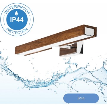 Brilagi - LED Koupelnové osvětlení zrcadla WOODY MIRROR LED/8W/230V 40 cm IP44 dub třešeň/lesklý chrom