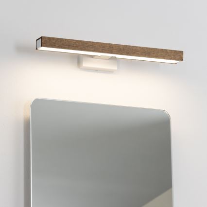 Brilagi - LED Koupelnové osvětlení zrcadla WOODY MIRROR LED/8W/230V 40 cm IP44 dub ořech/bílá