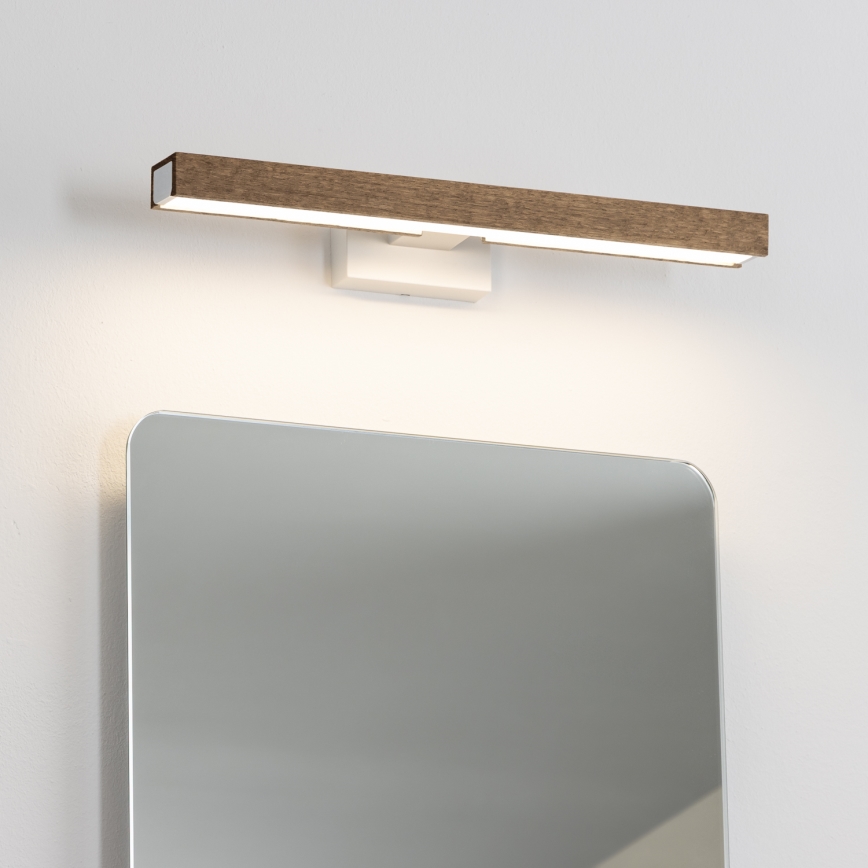 Brilagi - LED Koupelnové osvětlení zrcadla WOODY MIRROR LED/8W/230V 40 cm IP44 dub ořech/bílá