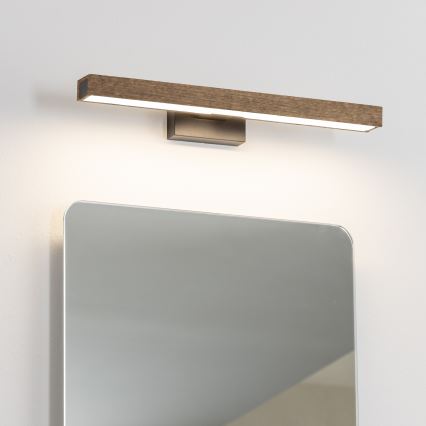 Brilagi - LED Koupelnové osvětlení zrcadla WOODY MIRROR LED/8W/230V 40 cm IP44 dub ořech/černá