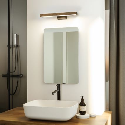 Brilagi - LED Koupelnové osvětlení zrcadla WOODY MIRROR LED/8W/230V 40 cm IP44 dub ořech/černá