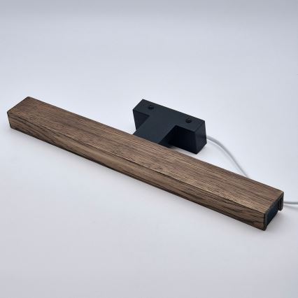 Brilagi - LED Koupelnové osvětlení zrcadla WOODY MIRROR LED/8W/230V 40 cm IP44 dub ořech/černá