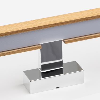 Brilagi - LED Koupelnové osvětlení zrcadla WOODY MIRROR LED/8W/230V 40 cm IP44 dub/lesklý chrom