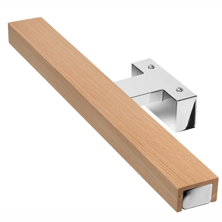 Brilagi - LED Koupelnové osvětlení zrcadla WOODY MIRROR LED/8W/230V 40 cm IP44 dub/lesklý chrom
