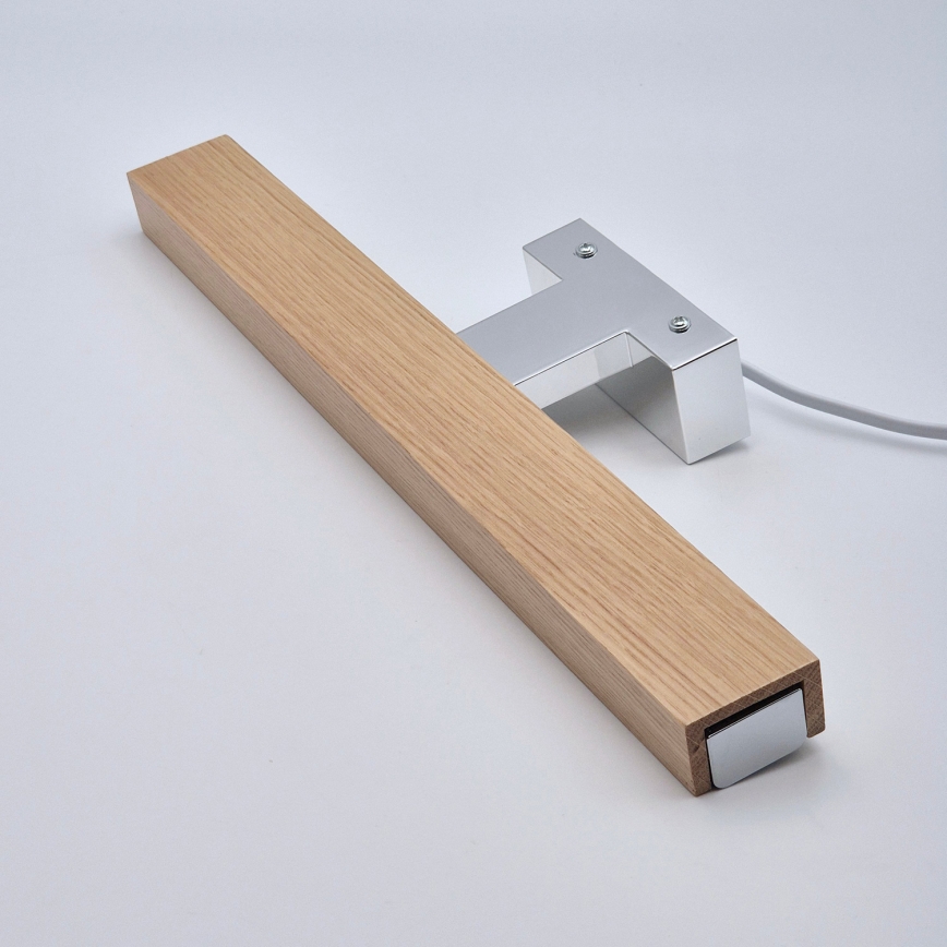 Brilagi - LED Koupelnové osvětlení zrcadla WOODY MIRROR LED/8W/230V 40 cm IP44 dub/lesklý chrom