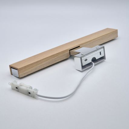 Brilagi - LED Koupelnové osvětlení zrcadla WOODY MIRROR LED/8W/230V 40 cm IP44 dub/lesklý chrom