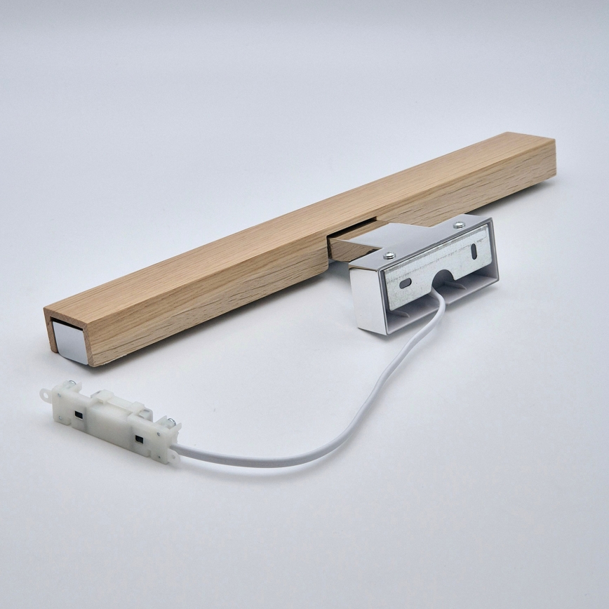 Brilagi - LED Koupelnové osvětlení zrcadla WOODY MIRROR LED/8W/230V 40 cm IP44 dub/lesklý chrom