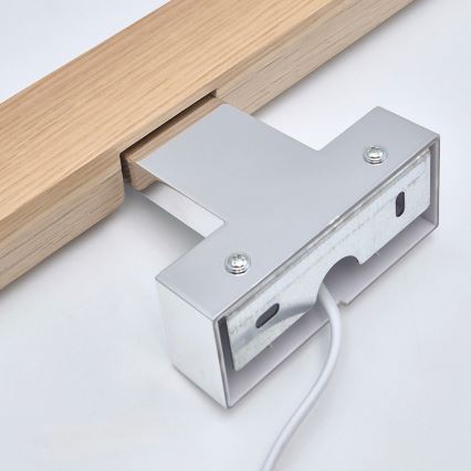 Brilagi - LED Koupelnové osvětlení zrcadla WOODY MIRROR LED/8W/230V 40 cm IP44 dub/lesklý chrom