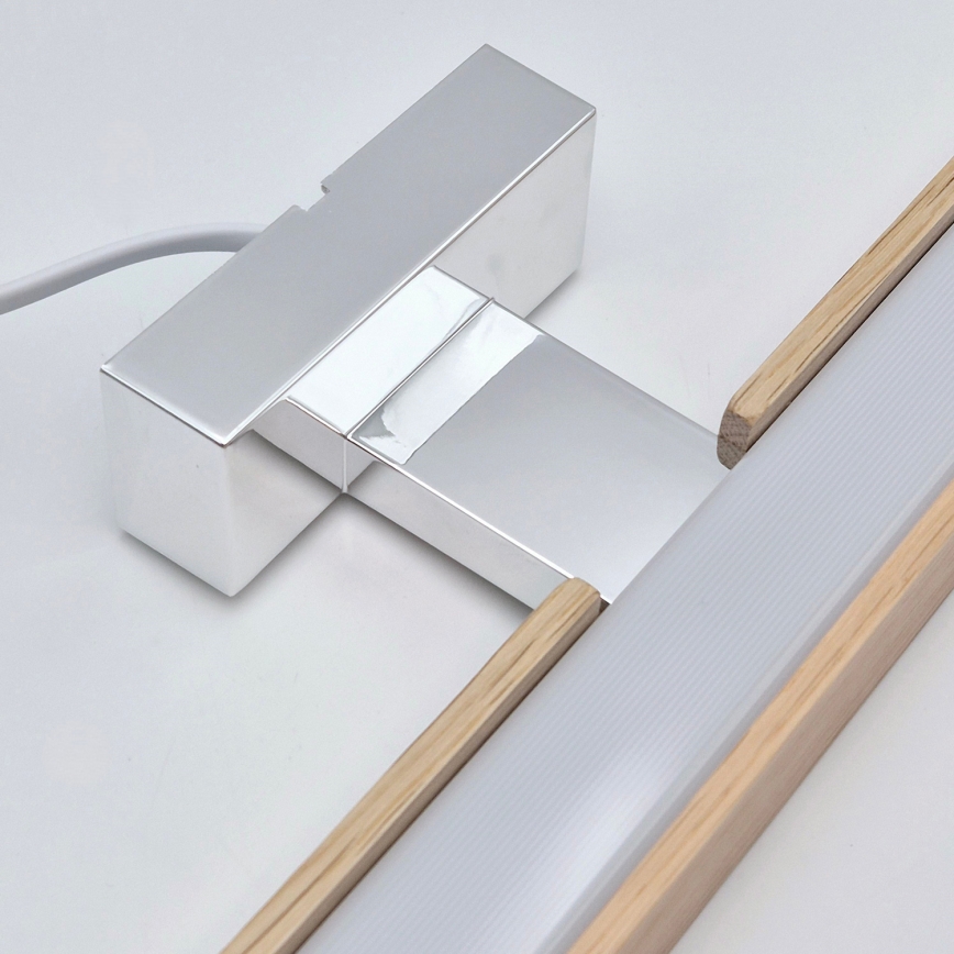 Brilagi - LED Koupelnové osvětlení zrcadla WOODY MIRROR LED/8W/230V 40 cm IP44 dub/lesklý chrom