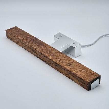 Brilagi - LED Koupelnové osvětlení zrcadla WOODY MIRROR LED/8W/230V 40 cm IP44 dub třešeň/lesklý chrom