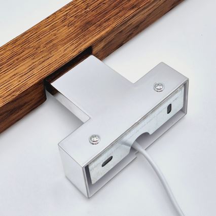 Brilagi - LED Koupelnové osvětlení zrcadla WOODY MIRROR LED/8W/230V 40 cm IP44 dub třešeň/lesklý chrom