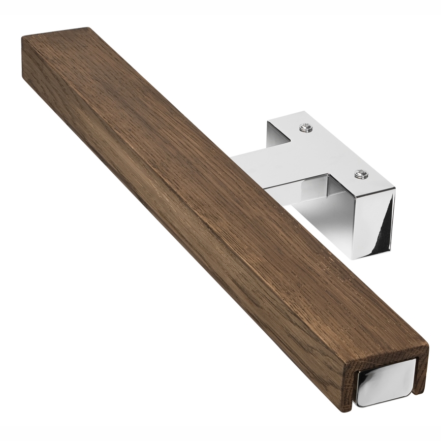 Brilagi - LED Koupelnové osvětlení zrcadla WOODY MIRROR LED/8W/230V 40 cm IP44 dub ořech/lesklý chrom
