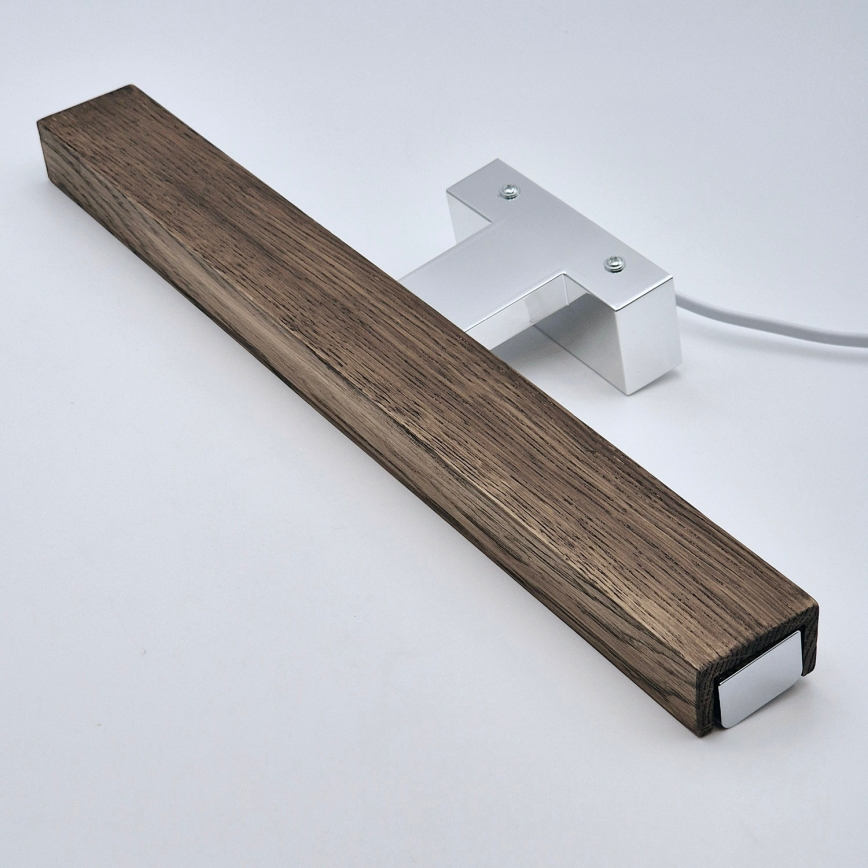Brilagi - LED Koupelnové osvětlení zrcadla WOODY MIRROR LED/8W/230V 40 cm IP44 dub ořech/lesklý chrom